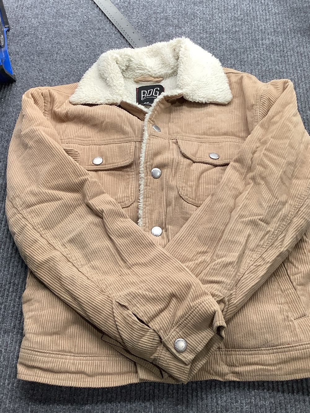 Urban Outfitters Tan Corduroy Sherpa-Lined Ski Jacket